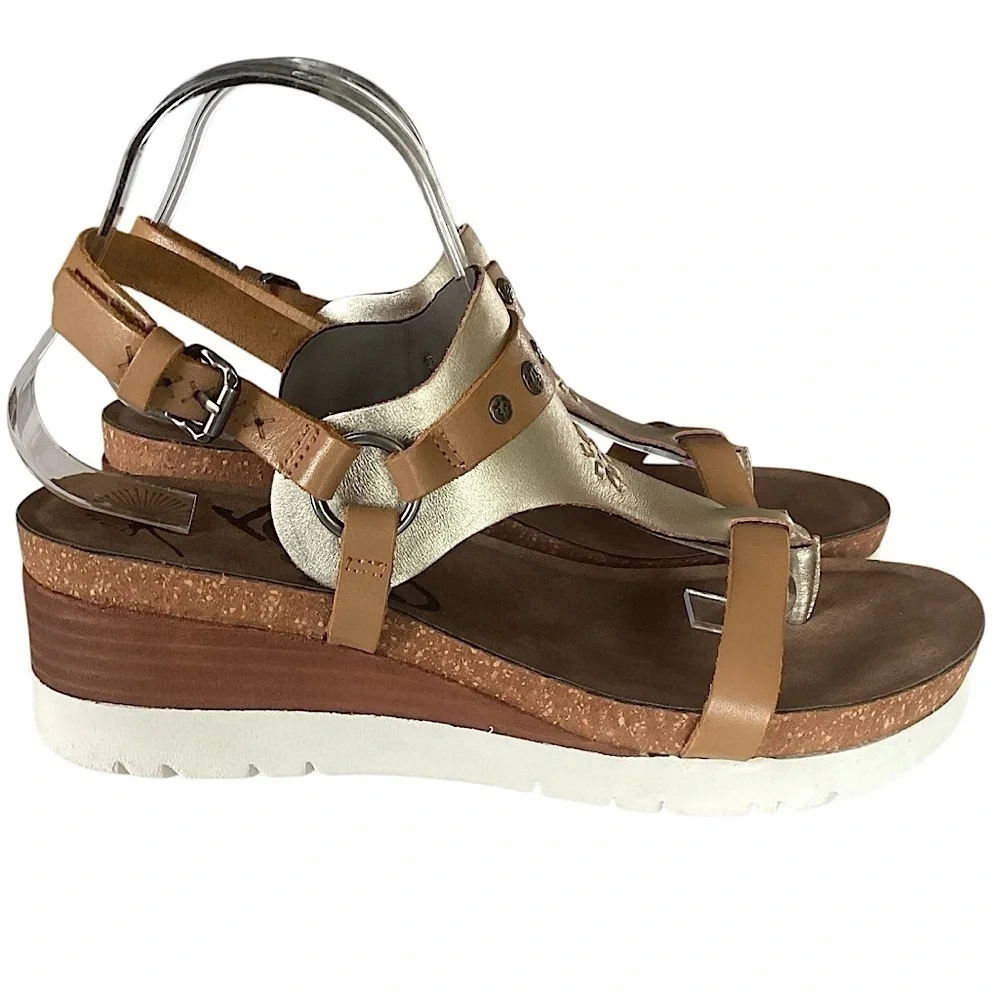 OTBT Maverick Wedge Platform Leather Sandals Stud Details Sz 9.5 From Sundance - Picture 6 of 16